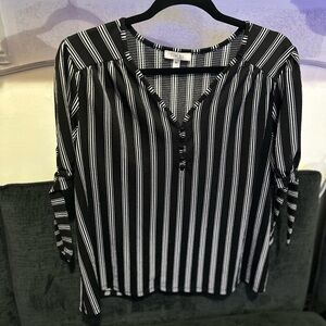 Cato Black and White Striped Blouse